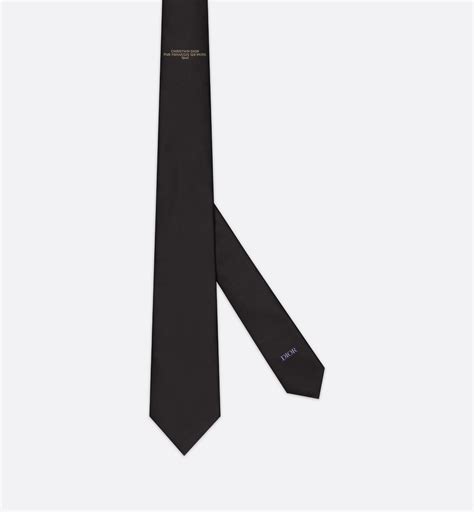 François 1er Tie Black and Beige Silk 